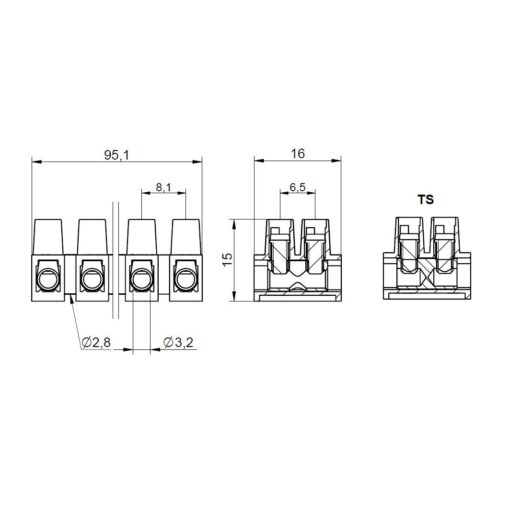Listwa zaciskowa śrubowa termoplastyczna MT 1804 TS - 2,5 mm² - 12-torowa - obrazek 2