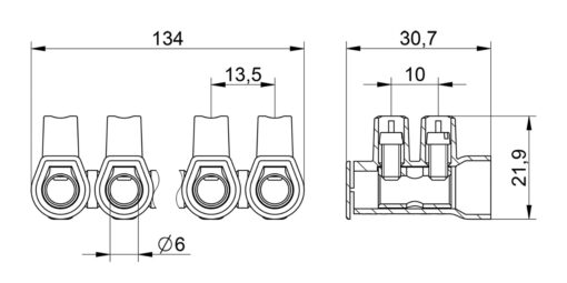 Listwa zaciskowa śrubowa termoplastyczna MT PRO 16 - 16 mm² - 12-torowa - obrazek 2