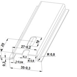 Szyna TS 35x7,5 ocynk (perforowana 6,3x18mm) - 2000 mm (za szt.)