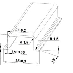 Szyna TS 35x15 ocynk (pełna) - 1000 mm (za szt.)