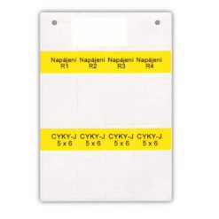 Etykieta KCCM-Y 67,5x25 samoprzylepna na przewód - bez opisu (karta - 8 szt.) - Żółta