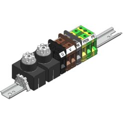 Listwa zaciskowa słupowa SV - B - 6.35.4/2 (dwa gniazda bezpieczników)