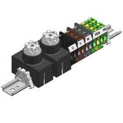 Listwa zaciskowa słupowa SV - B - 9.10.4/2 (dwa gniazda bezpieczników)