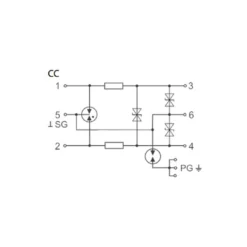 Ogranicznik przepięć DM-CC-R/16V/1A Typ DM AKPiA (do ochrony obwodów analogówych do 3MHz i obwodów cyfrowych o prędkości do 1,5 Mbit/s)