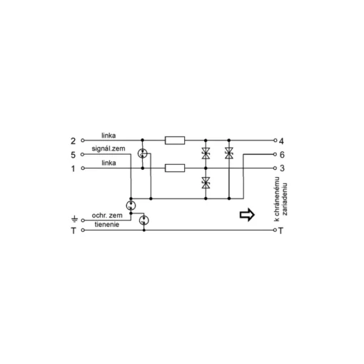 Ogranicznik przepięć DM-CCT-R/8V/1A Typ DM AKPiA (do ochrony obwodów analogówych do 3MHz i obwodów cyfrowych o prędkości do 1,5 Mbit/s)