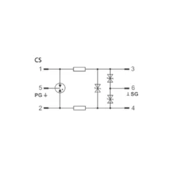 Ogranicznik przepięć DM-CS-R/12V/1A Typ DM AKPiA (do ochrony obwodów analogówych do 3MHz i obwodów cyfrowych o prędkości do 1,5 Mbit/s)