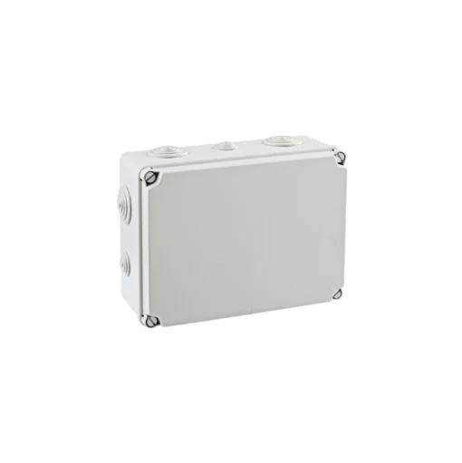 EV231IP65-Puszka-hermetyczna-LIGHT-197x260x100-pokrywa-pelna-z-dlawicami-4xM25-6xM40