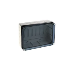 EXT322IP65-IP67-Puszka-hermetyczna-LIGHT-243x333x132-pokrywa-transparentna-z-oslabieniami-12xM40