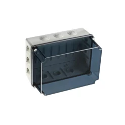 GSVT322IP65-Puszka-hermetyczna-wysoka-LIGHT-253x342x191-pokrywa-transparentna-z-dlawicami-12xM40
