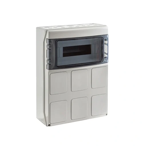 IP65 Rozdzielnica budowlana 1x12 STAR (1500V DC) PE+N z otworami na gniazda przemysłowe